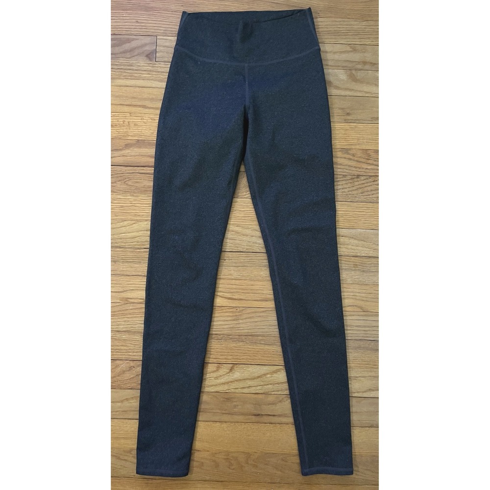 Fabletics Charcoal Gray Wide Waistband Stretch Athletic Leggings Women XS